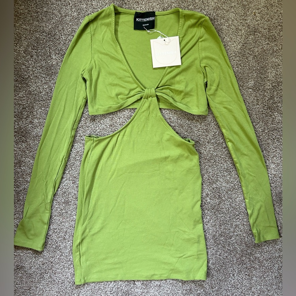 Kittenish green cutout dress
